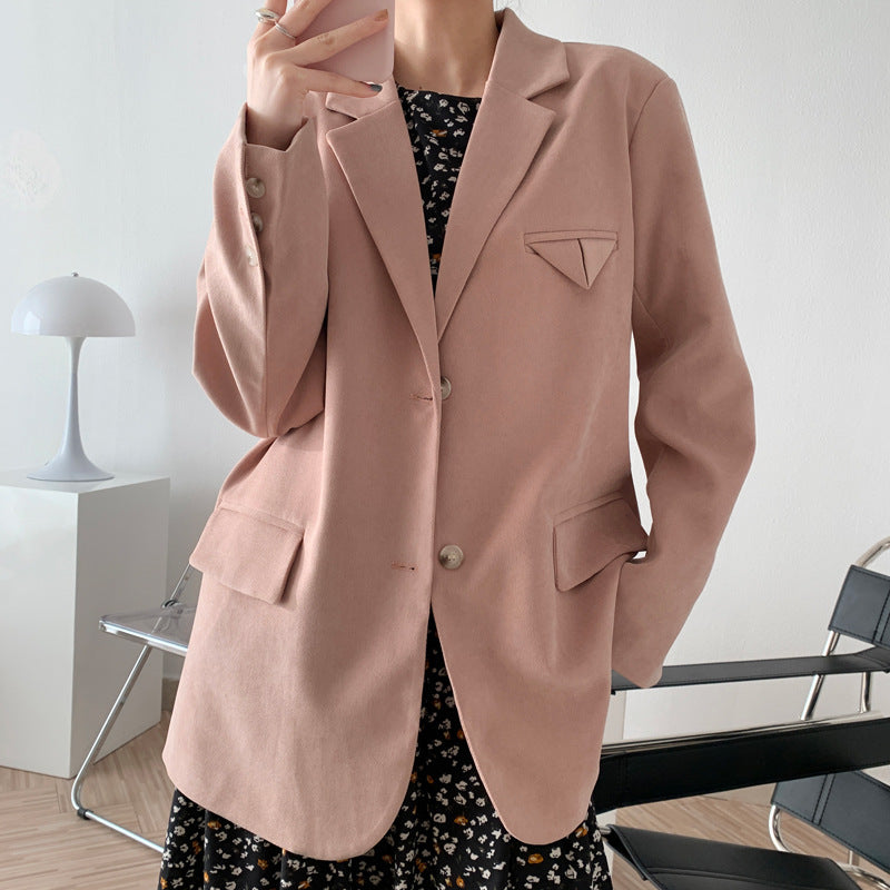 Retro Lapel Solid Color Suit Coats