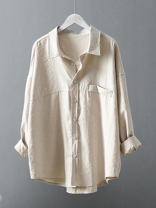 Casual Solid Split-Joint Shirt