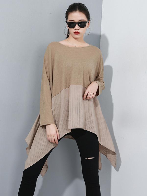 Loose Split-joint Cropped Blouses