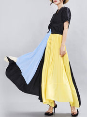 Ruffled Asymmetric Split-joint Skirt