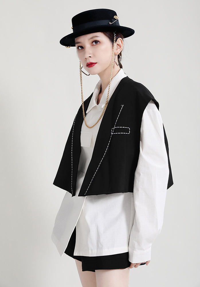 Casual Lapel Collar Irregular Design Long Sleeve Shirt