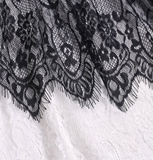 Stitching Lace Irregular Shirt Dress