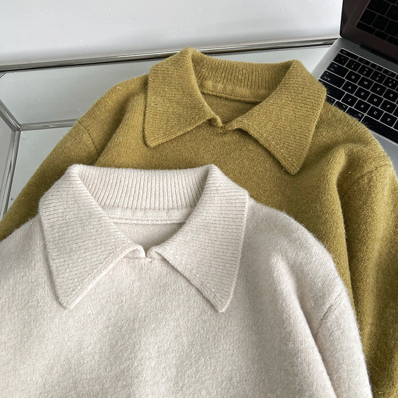 Simple Solid Color Turtleneck Sweater