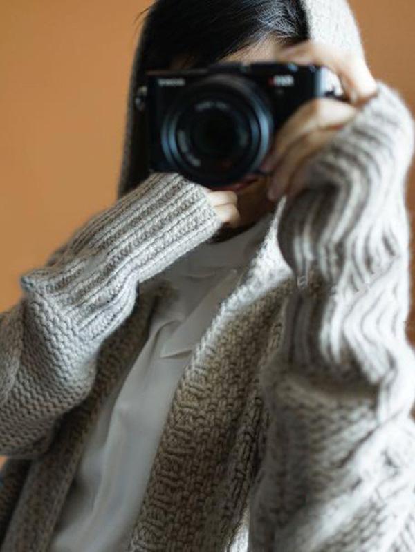 Casual Twist Wool Knitting Sweater Coat