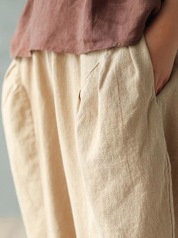 Vintage Solid Loose Splicing Harem Pants