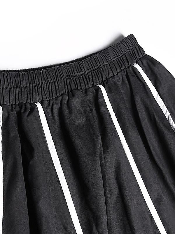 Vintage A-Line High-Waist Striped Skirt