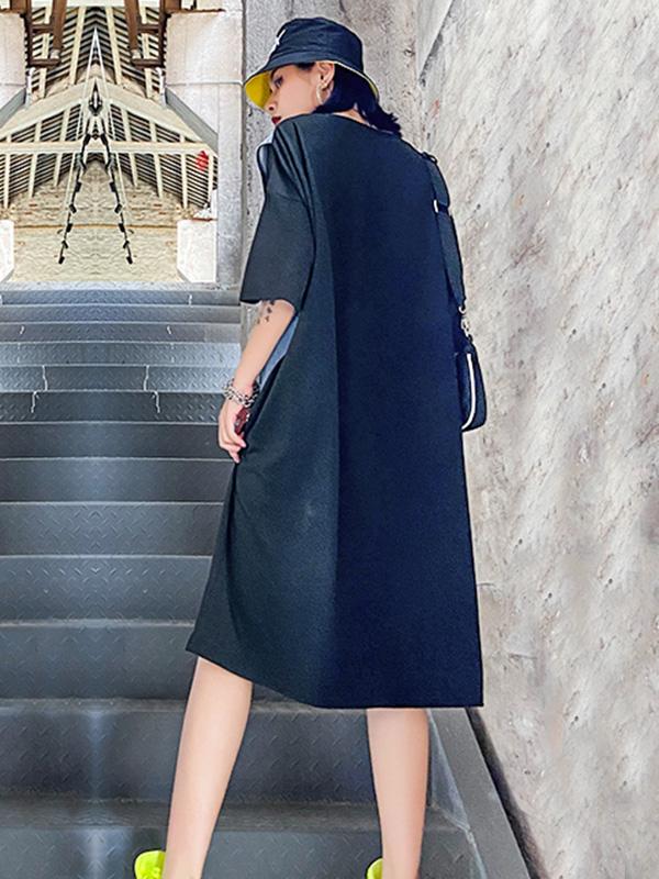 False Two Split-Joint Denim Dress