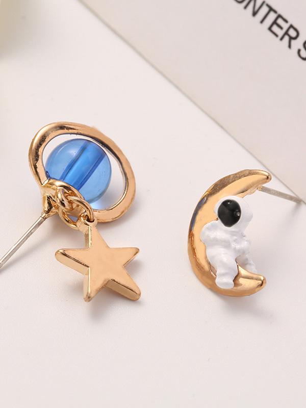 Spaceman Earth Shape Earrings