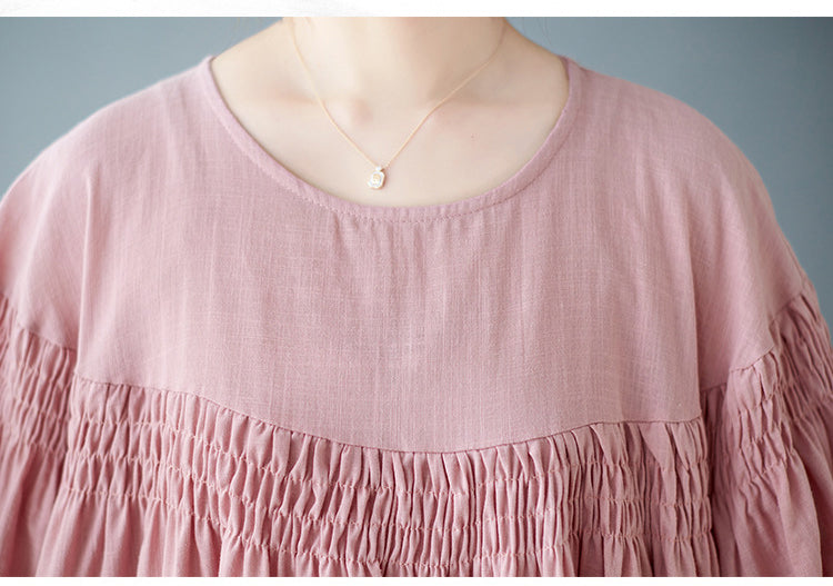 Loose Solid Color Midi Dress