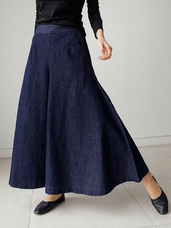 Loose Wide-Leg Empire Jean Pants