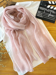 Silk Solid Vintage See-through Fashion Scarf