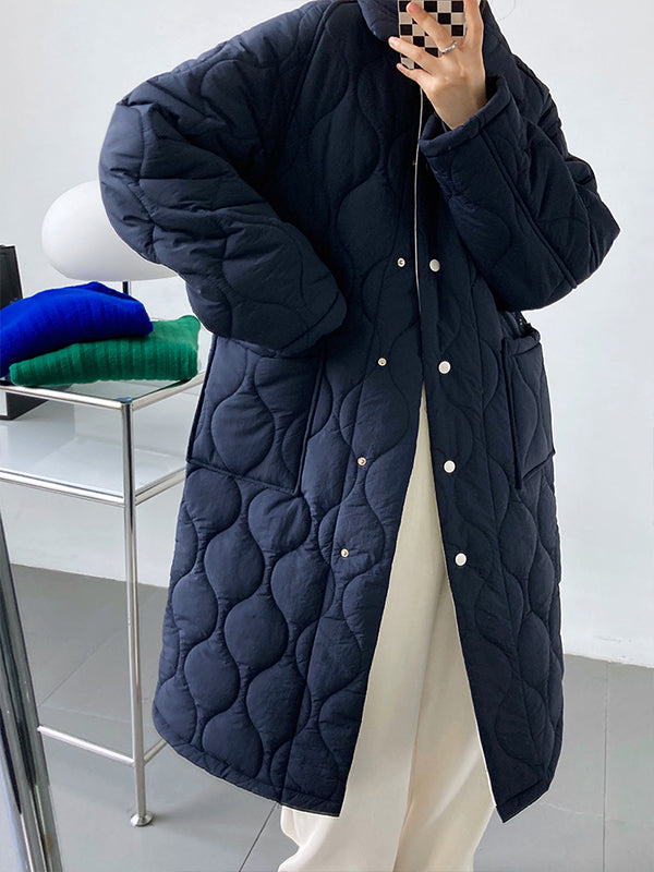 Leisure Long Rhombus Loose Coat