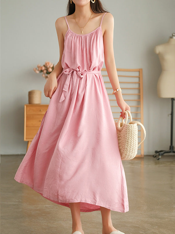 Simple Solid Color Sling Thin Sleeveless Dress