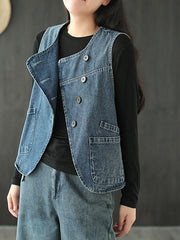 Women Retro Loose All-Match Vest