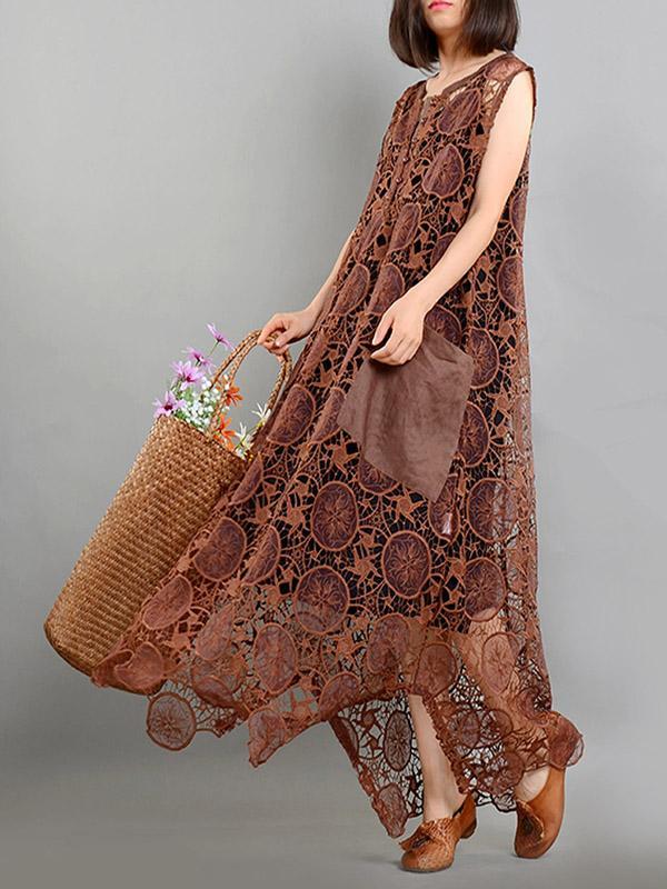 Pure Color Eugenia Embroidered two-pieces A-Line Long Dress