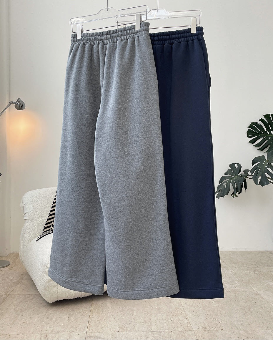 Loose Urban Solid Color Wide-Leg Pants