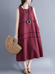 Casual Sleeveless A-line Long dress