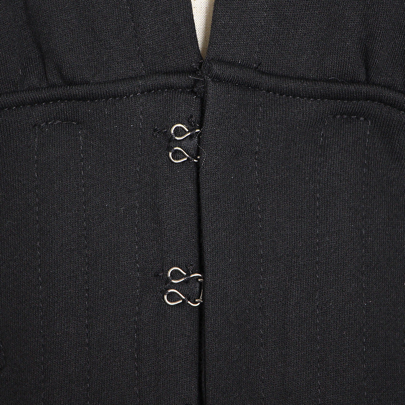 Tight-Fitting Hook Button Long-Sleeved Hoodie Sweatshirt