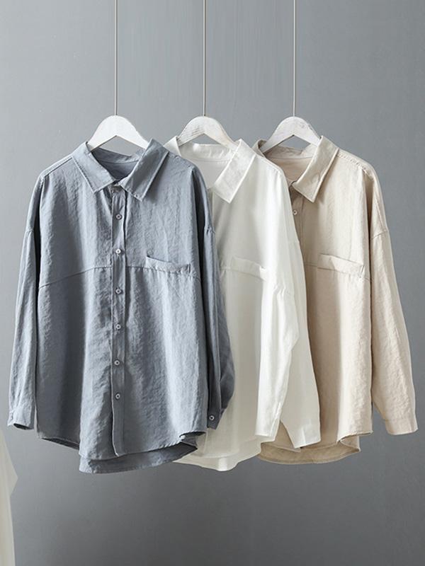 Casual Solid Split-Joint Shirt