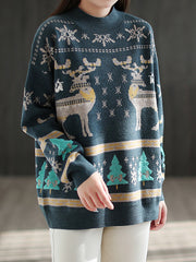 Women Casual All-Match Round Neck Loose Sweater