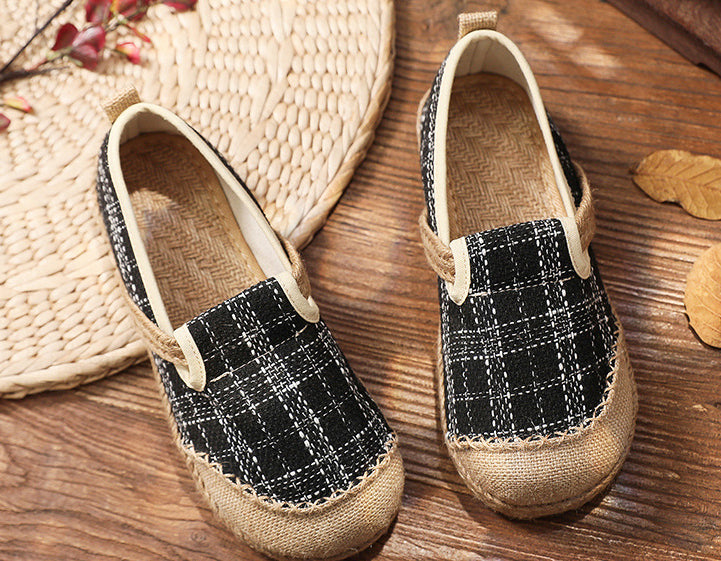 Plaid Retro Ethnic Big Toe Shoes