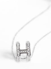 Simple Silver H Necklace