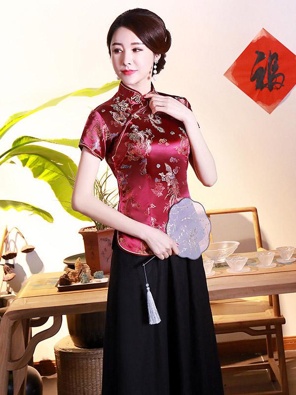 Vintage Plum Blossom Cheongsams Tops