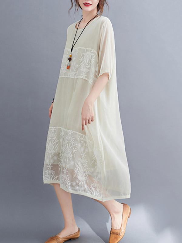 Original Split-Joint Hollow Lace Dress