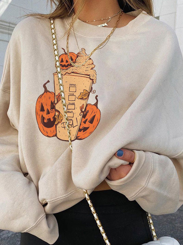 Retro Printed Halloween Sweatshirt