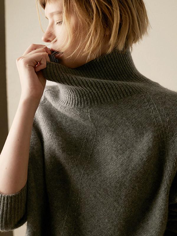 Warm Knitting High-neck Sweater