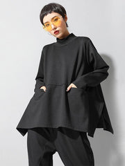 Black Long Sleeves Roomy T-Shirt