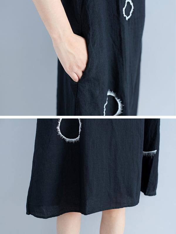 Irregularity Circle Cotton Shirt Dress