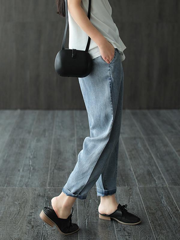 Loose Simple Comfortable Jean Harem Pants