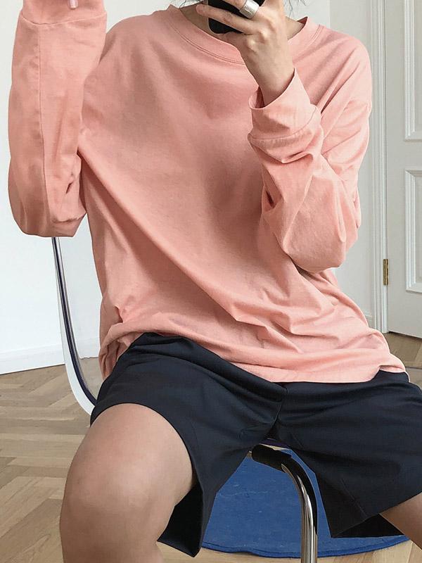 Loose Solid Color Comfortable Long Sleeve Shirt