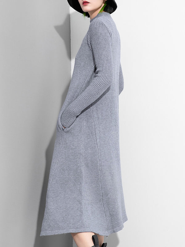 Women Round Neck Pullover Dress
