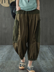 Casual Solid Split-Joint Capri-Pants Bottoms