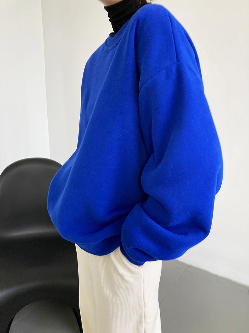 Casual Simple Cashmere Solid Color Hoodie