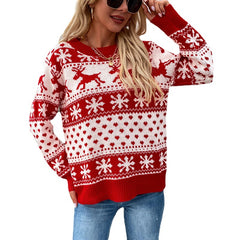 Christmas Fawn Printed Knitted Sweater