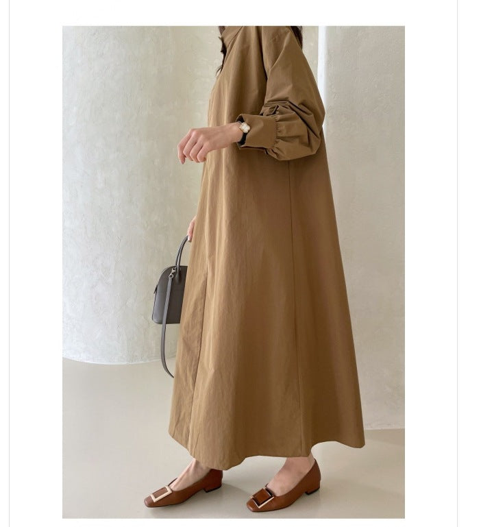 Casual Loose Solid Color Pullover Maxi Dress