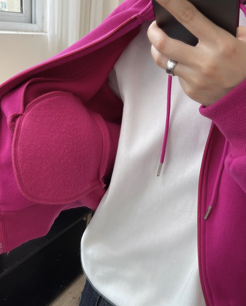 Casual Thicken Solid Color Zipper Sport Outwear