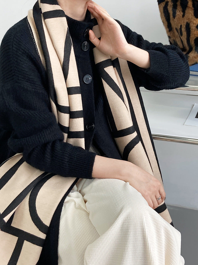 Retro Solid Thicken Knitted Midi Outwear