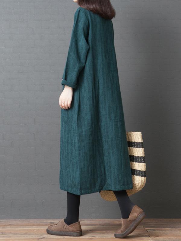 3 Colors Long Sleeves Long Dress