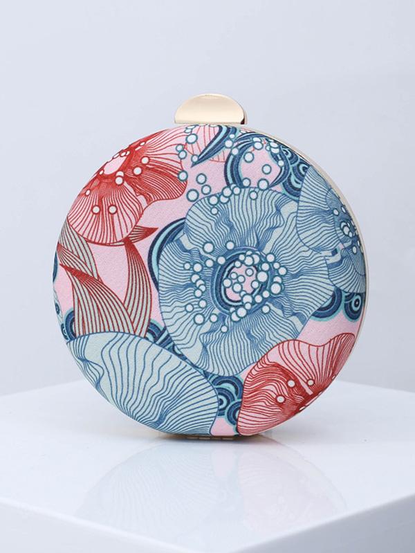 Printed Round Hand Bag