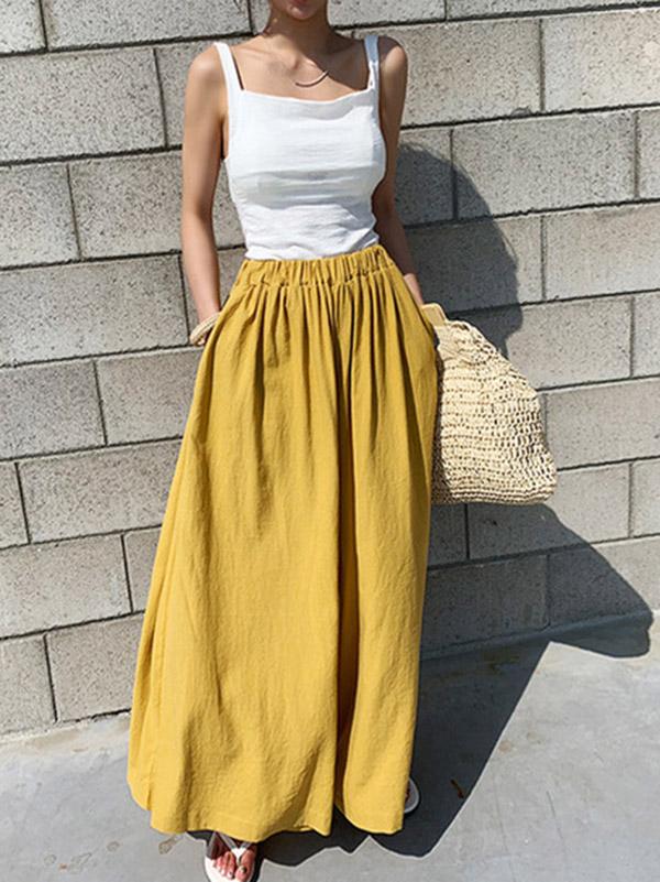 Loose Wide-leg Linen Pants