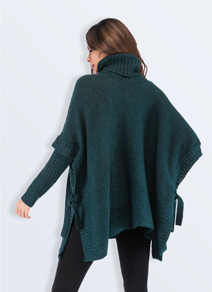 Turtleneck Loose Irregular Knit Sweater