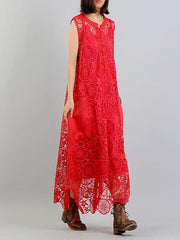 Pure Color Eugenia Embroidered two-pieces A-Line Long Dress