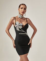 Alexia Embellished Spaghetti Bandage Dress