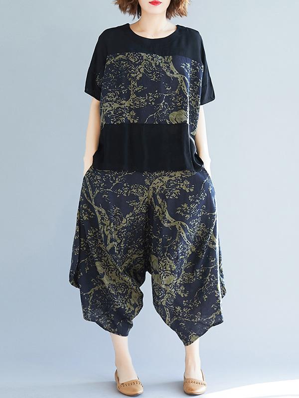 Loose Plus Size Ramie Cotton Suits