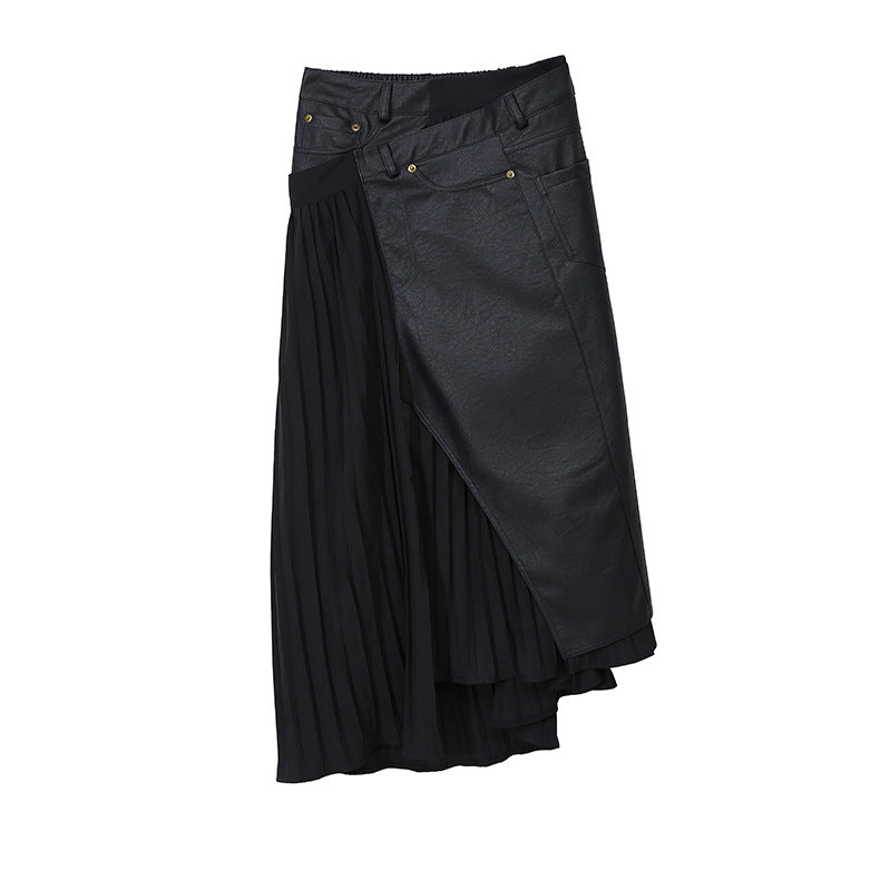 Women Pleated Irregular Skirt