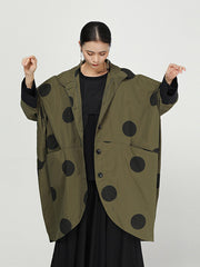 Retro Polka Dot Cloak Irregular Outwear